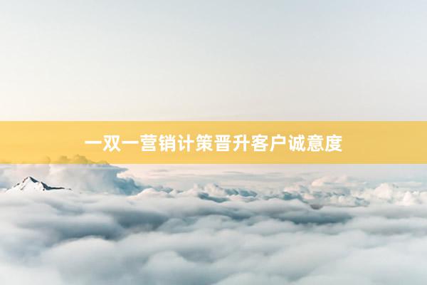 一双一营销计策晋升客户诚意度